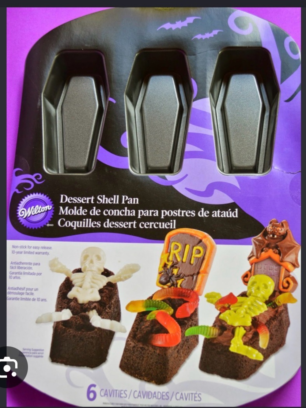 Wilton Black Coffin Dessert Shell Pan - Black Baking Mold